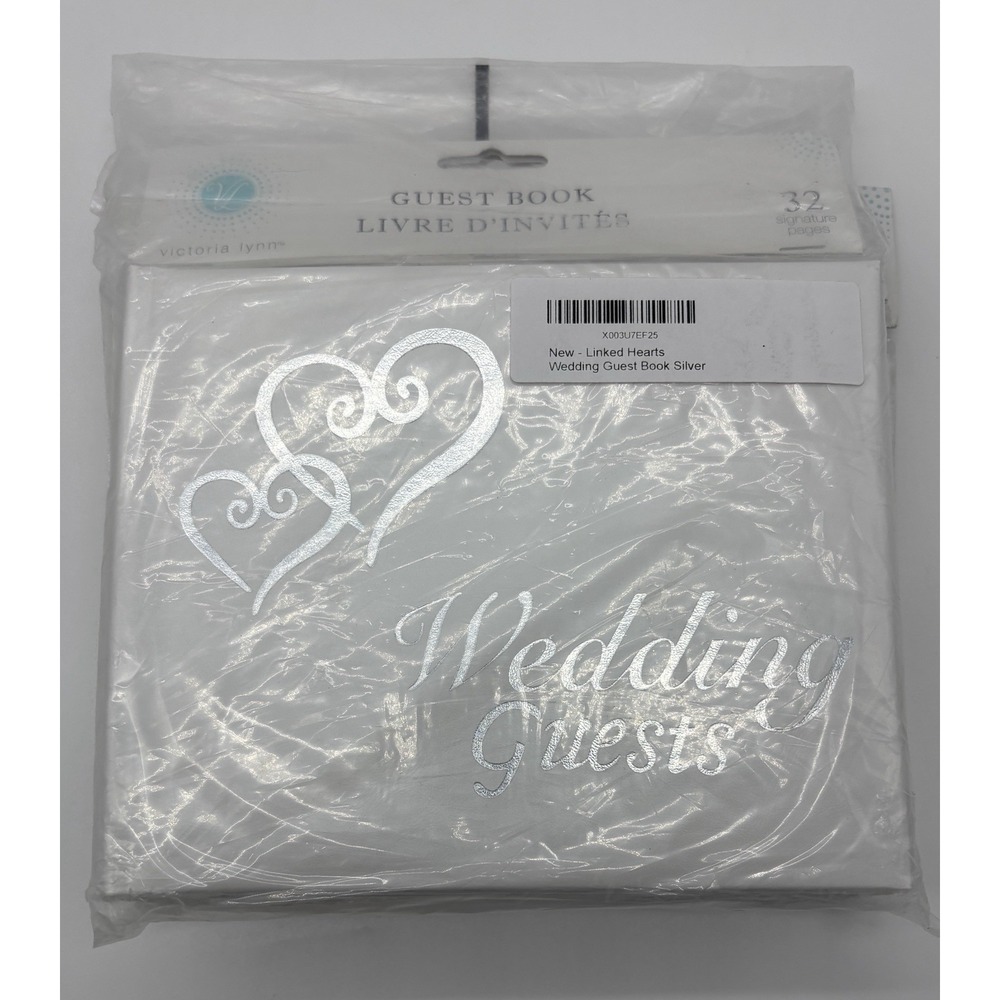 Victoria Lynn Linked Hearts Wedding Guest Book White Silver 32 Pages Bulk 4 Lot